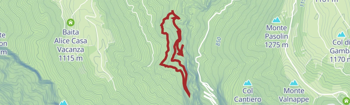Route map: Trekking - Devil's Bridge Cinte Tesino